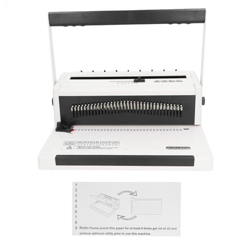 Máquina Manual de Encuadernación de Alambre, 3:1 Paso, Capacidad para 120 Hojas, Mango Ergonómico - Fácil de Usar, Perforación Precisa, Ideal para Oficina y Escuela