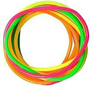 All Accessories® Gummy Bangles Neon 12 Bands s Jelly Wristbands Bracelets 80's Fancy Dress Girls