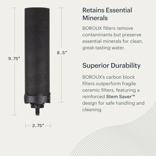 Boroux Foundation Black Replacement Water Filter - Replacement For Berkey BB9-2 and Gravity-Fed Water Filter Systems - Image 3