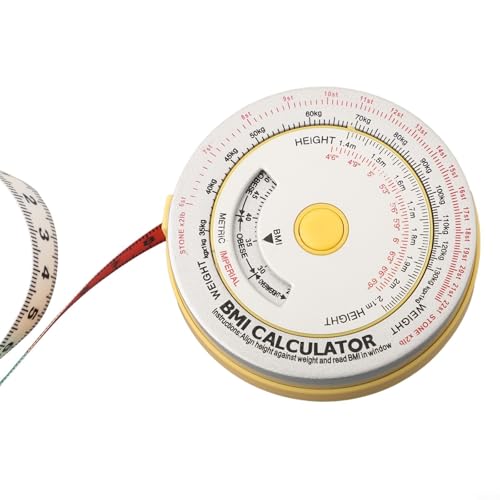 Cinta métrica corporal con calculadora de IMC, cinta métrica retráctil para medidas corporales, herramienta de medición corporal de 150 cm para fitness, rastreador de progreso de dieta, herramienta de