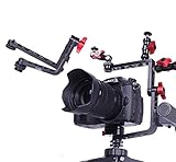 CAMKOO Universal Mirroless Camera L Bracket Camera Cage Mount, Swiel Arm for Monitor Vlogger with 1/4' Screw Cold Shoe Vertical Video Shooting, Vlogging Film, Compatible with DSLR Tripod Head,