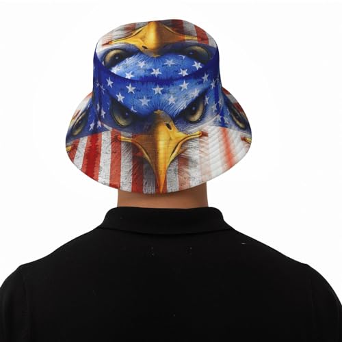 Sombrero tipo Bucket con bandera de América unisex miniatura 7
