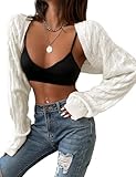 Photo Gallery secreteyard cardigan corto da donna a maniche lunghe aperto sul davanti, con spalle scrollate, bolero, maglioni, top outwear, bianco panna., small Photo Gallery secreteyard cardigan corto da donna a maniche lunghe aperto sul davanti, con spalle scrollate, bolero, maglioni, top outwear, bianco panna., small