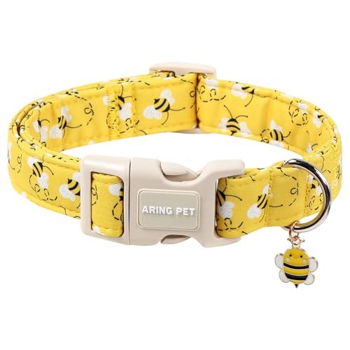 ARING PET Collare per cani, carino collare per cani, comodo collare giallo con chiusura rapida in plastica per ragazzi e ragazze cani