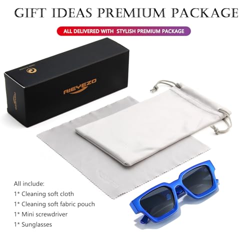 Image of AIEYEZO Square Sunglasses for Women Men Square Thick Frame Sun Glasses Simple Designer Style Shades