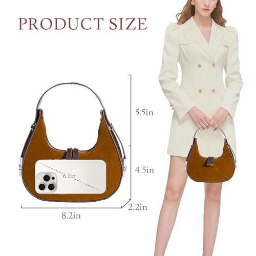 Image of Prpeko Shoulder Bag Crescent Retro Y2k Hobo Handbags 90s Underarm Purse Bag Fashion Clutch Purses for Women