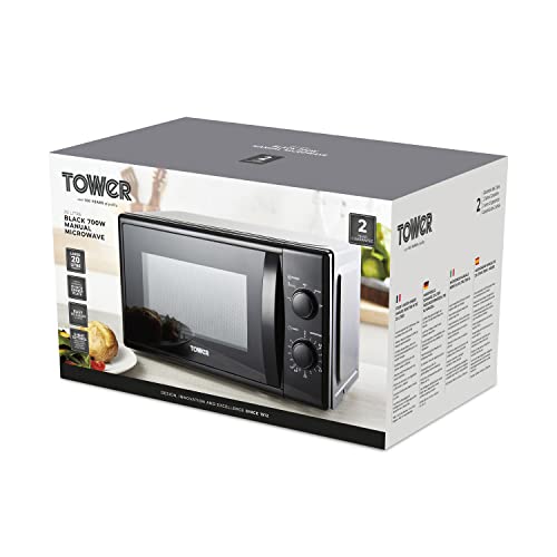 Tower T24034BLK Microwave – Multi-Function Manual Microwave Oven 20 L, 700 W, with 5 Power Levels and 35 Minute Timer, Black - Image 9