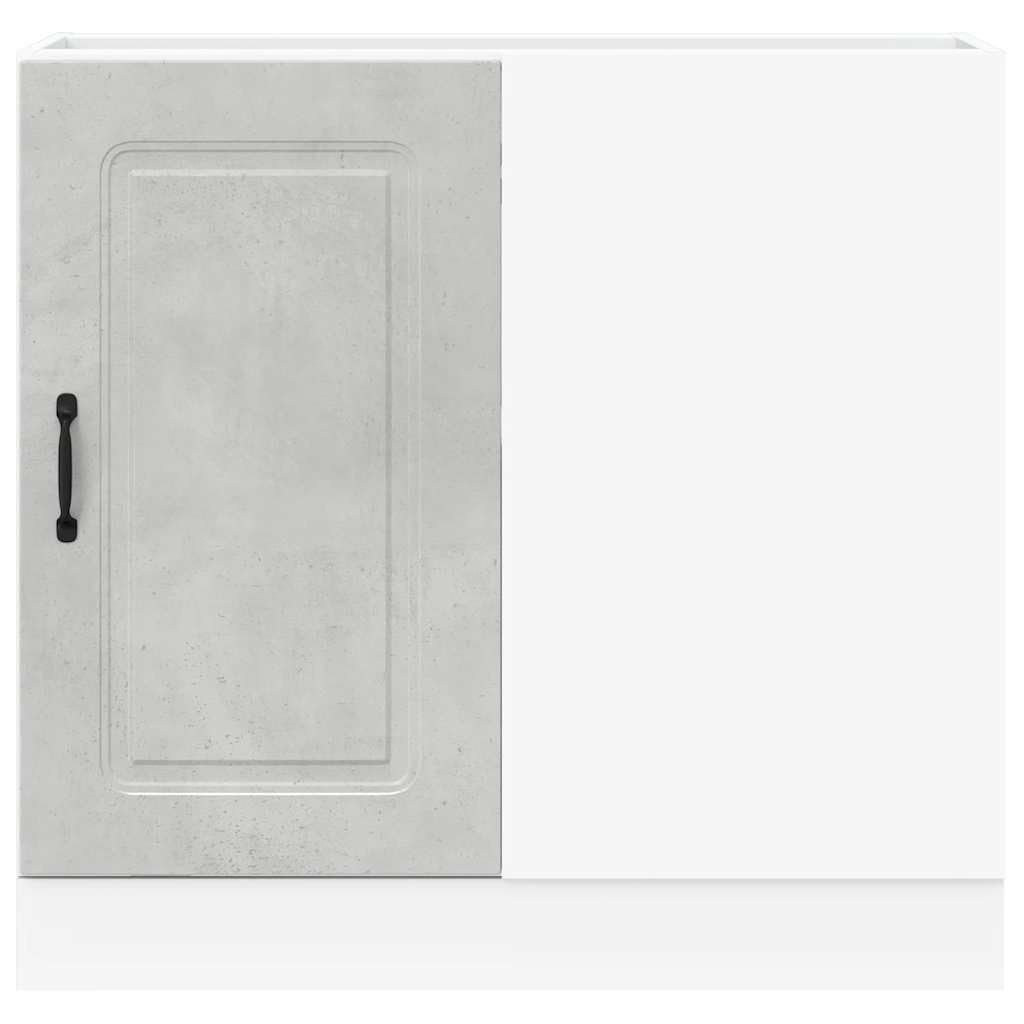 Kalmar - Mobile da cucina in legno grigio cemento, 86 x 46 x 81,5 cm, con piedini regolabili, spazio per armadi da cucina, buffet e stoviglie, mobili da cucina moderni