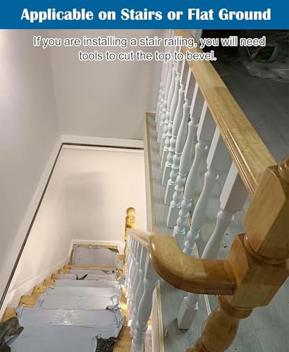 Balaustres de 2 pulgadas en kit de barandilla de escalera de madera maciza 5