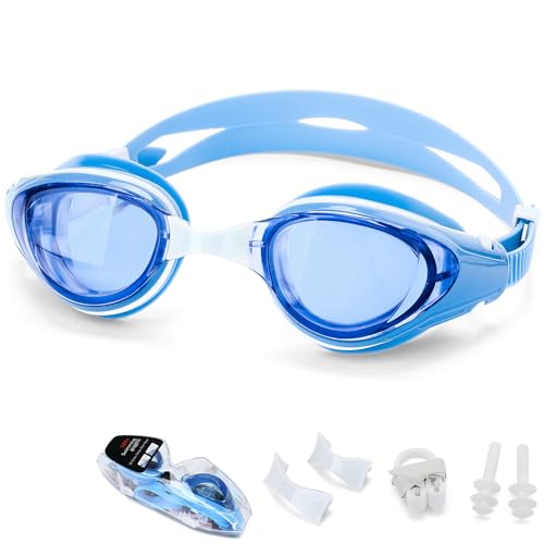 Nearsighted Swim Goggles, Anti-Fog, Dual Strap, Auto Buckle, Short Sighted Swimming Goggles for Men...