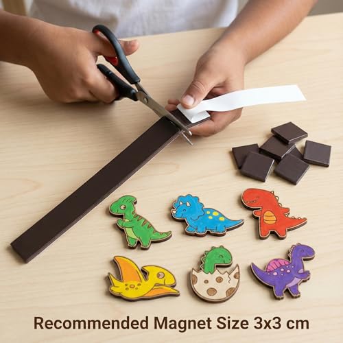 Image of ImagiVibe Paint Your Own Dino Fridge Magnets Kit for Kids | 6 MDF Dinosaur Cutouts DIY Painting Activity with Colours & Brush | Creative Screen-Free Art & Craft Kit | Made in India (Dinosaurs)