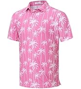 KYKU Mens Golf Polo Shirts Short Sleeve Print Casual Athletic Golf Shirts for Men, 4-Way Stretch,...