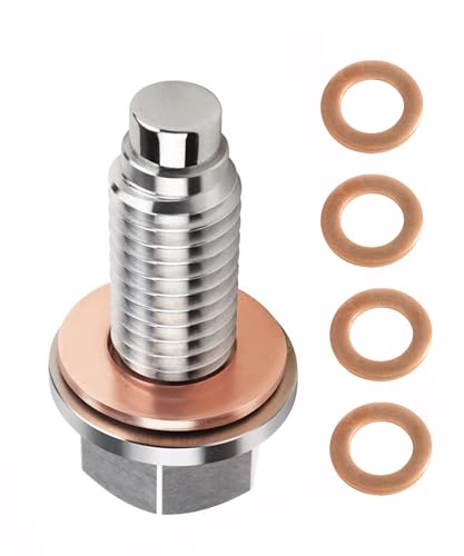 Xibao Automotive Raccordi,Tappo Scarico Olio Motore Magnetica,Olio Coppa Vite Di Scarico Acciai Inossidabili con Rondella Metallica,Adatto alla Maggior Parte di Auto,Barche e Motociclette (M12x1.75)