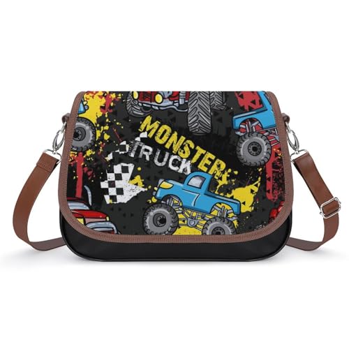 Sac à bandoulière motif camion sacoche cuir étanche style messager