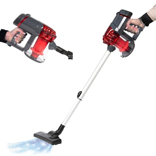 Wintem - Scopa Elettrica Ciclonica 600W con Filtro HEPA, Tubo Allungabile e Accessori per Fessure e Tessuti, Ideale per aspirare Auto e Pavimenti, Leggera e Senza Sacchetto