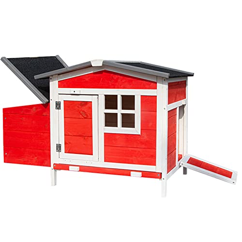 THCSY Hühnerstall, Outdoor-Hühnervoliere aus Holz, wetterfester Hühnerhaus mit unabhängigem großen Nistkasten…