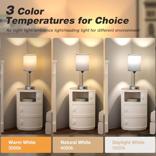 Image of Small Bedside Table Lamp for Bedroom, Desk Lamp with USB Ports for Dorm