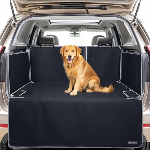 NOBLE DUCK SUV Cargo Liner Waterproof Scratch-Resistant for Dogs Pet Trunk Mat with Non-Slip Bumper Flap Protector Heavy-Duty Cover for Sedans SUV