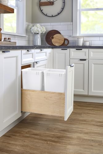 Contenedor doble para basura 27 Qt blanco con cierre suave miniatura 2
