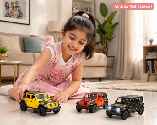 Image of Amisha Gift Gallery Car Toy for Kids Queens 70 Toy Model Fiat Openable Doors & Pull Back Action (Rubicon)