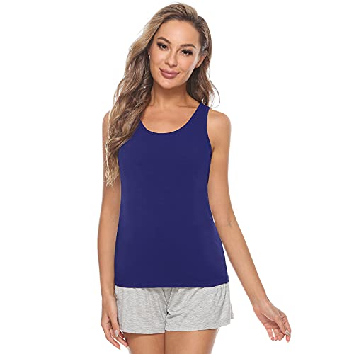 Orrpally Basic Tank Top with Bra for Women Cotton Shelf Bra Undershirt Cami Tank Tops 3-Pack2
