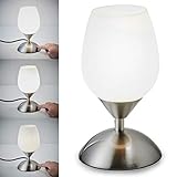 [page_title]-B.K.Licht Tischleuchte I I Tischlampe I Nachttischlampe für Schlafzimmer I Touchfunktion I Berührungssensor I Stufen-dimmbar I E14 Fassung I ohne Leuchtmittel