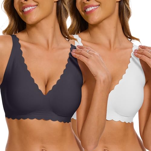 CheChury Bras for Women Seamless Non Wired Padded Bra Push Up Bra Soft Support Comfort Full Coverage U Back Bralettes Sleep Everyday T Shirt Bra with Extender,Black/White,M CheChury Bras for Women Seamless Non Wired Padded Bra Push Up Bra Soft Support Comfort Full Coverage U Back Bralettes Sleep Everyday T Shirt Bra with Extender,Black/White,M
