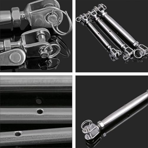 2pcs M5 Tensores para cables de acero cuerpo cerrado acero inoxidable para uso industrial y de rigging miniatura 7