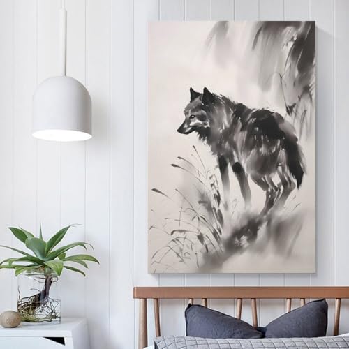 Affiche à l'encre de loup noir POLIUAWS toile colorée 60x90cm