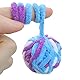 Andiker 3 Stück Katzenspielzeug Wollball mit Glocke und Schnur, Kätzchen Spielzeug Bunte Garnbälle für Indoor Katzen Interaktives Spielen