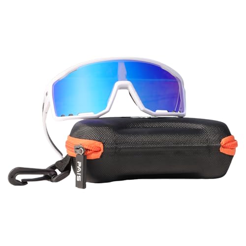 Image of PAIS Photochromic Sport Sunglasses for Big Heads, Man Women XXL Shades - Wide Temple Fit, Flame Motif, Cycling Biking Running