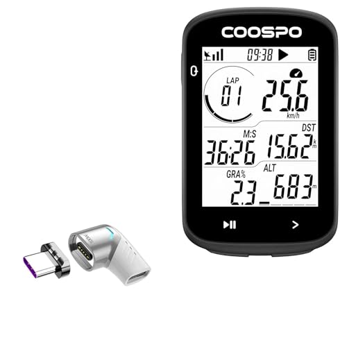 BoxWave Adapter Compatible with Coospo REALROAD CS300 GPS Bike Computer - MagnetoSnap PD Angle Adapter, Magnetic Charging Connector Device Saver - Metallic Silver