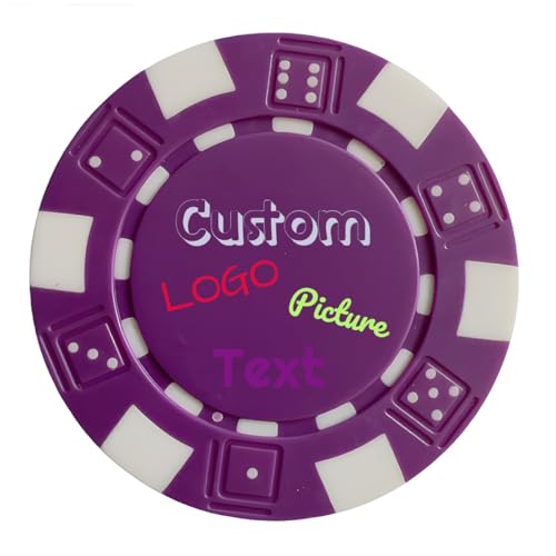 Custom Poker Chips Dice 500 1000 Pack Set Personalized with Logo Numbers Individual Denominations Marked,Slowplay Poker Chips Clay Cheap Bulk,Premium Ceramic/Metal Picture Customizable Casino Chips