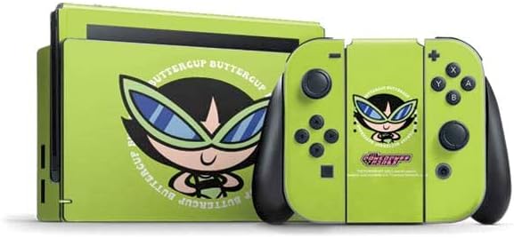 Skinit Decal Gaming Skin Compatible with Nintendo Switch Bundle - Officially Licensed Cartoon Network Powerpuff Girls Buttercup Green Hearts Design