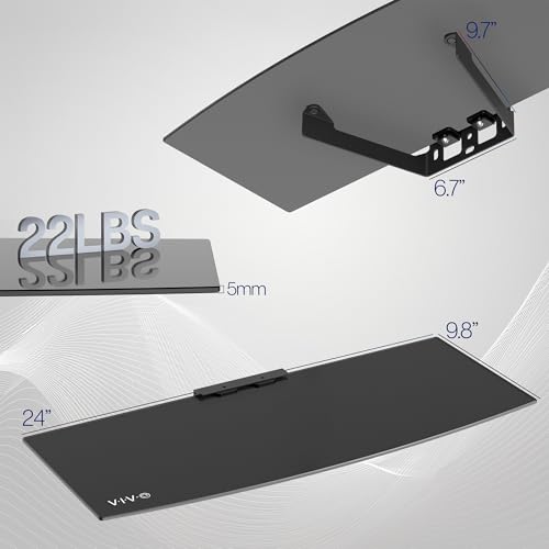 VIVO 24 inch Floating Wall Mount Tempered Glass Shelf for DVD Player, Audio, Gaming System, Streaming Devices, Black, MOUNT-SF024 3 4107blK0nFL