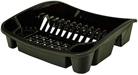 Whitefurze Dish Drainer, Plastic, Black, Small