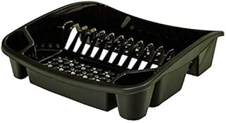 Whitefurze Dish Drainer, Plastic, Black, Small