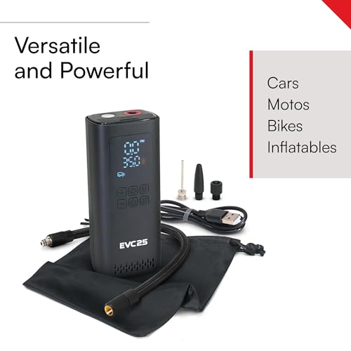 Image of Viair Every Vehicle Carry EVC25 - rechargeable, portable compressor - LED gauge w /preset - Tire Inflator ideal for compact & mid-size cars, LT trucks, E-bikes, motorcycles & Inflatables
