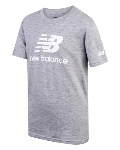 New Balance Boys T Shirts - Short Sleeve Cotton Crewneck Graphic Tees, Athletic Logo Shirts for Boys (Sizes: 8-20)