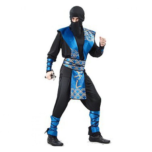 Preisvergleich Produktbild Ninja Japan Samurai schwarz blau Erwachsene Herren - 52