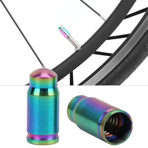 2 Pcs Tapón de válvula Titanio para Bicicleta miniatura 6