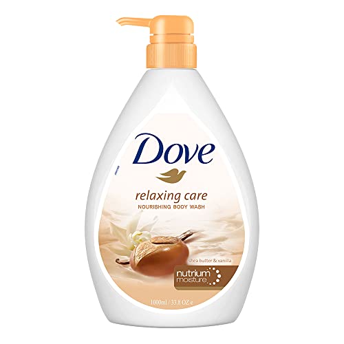Image of Dove Relaxing Shea Butter Body Wash with Vanilla Pump Bottle 1L & Dove Gentle Exfoliating Nourishing Body Wash, Mild Cleanser Moisturizes Skin, Balances Ph, For All Skin Type, 800 ml