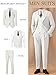 Men's Suits Slim Fit, 3 Piece Regular Fit Groomsmen Suit for Men Ivory Wedding Solid Blazer Jacket Vest Pants Tuxedo Set M