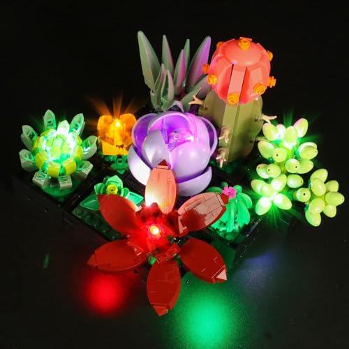 Image of VONADO LED Light Set for Lego Succulents 10309, Lighting Kit Compatible with Lego Botanical Plants and Flowers Building Set 10309 for Adults Kids, Decor DIY Light Kit for Home Office (No Lego Models)