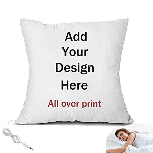 Generic Custom Decorative Pillows with Speaker Personalized Two-Sides Design Photo or Text Pillow Covers Personalize Decorative Throw Pillowcase with Music Player Customized Pillows Gifts, 1818 inch