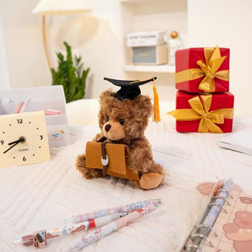 Plushland Graduation Gifts for Kids Class of 2026 Mini Graduation Teddy Bear Orange Gift Cards Holder Stuffed Animal Plush Toys with Graduation Cap for Graduates Party 6 Inches by Plushland - Used condition - Image 8