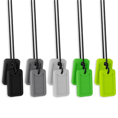 Sensory Chew Necklace for Kids Teens Adults Food Grade Silicone Sensory Chew Toys for Autism ADHD SPD Reduce Fidgeting