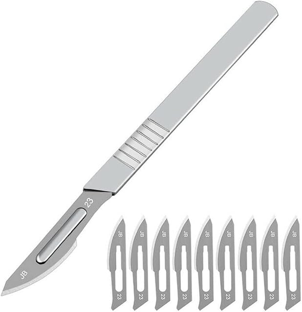 KONAMO 11pcs Angled Cutter Knife, Carbon Steel Utility Blade Scalpel Blade DIY Cutting Hand Tools