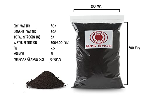 R&R SHOP - 100% Italian Organic Earthworm Humus, Neutral PH Ideal for Enhance the Soil of Plants Flowers and Vegetable Gardens (2L) - Image 3