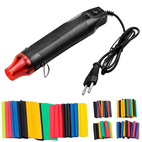 Mini Pistolet à Chaleur 230V – Température Réglable Jusqu'à 390°F, Chauffage Rapide | Pour Artisanat, Rétraction Film, Découpe